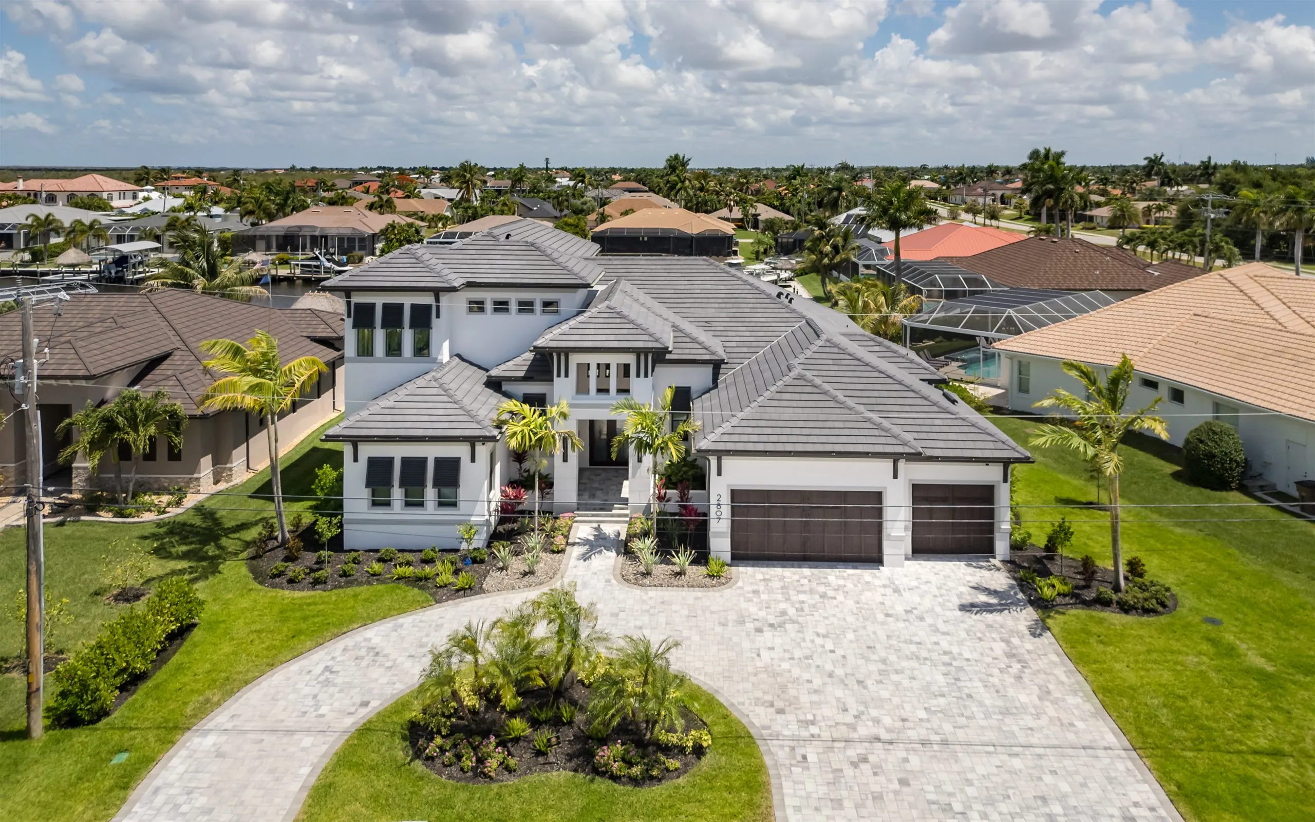 Aerial views of Villa Sauvage in Cape Coral