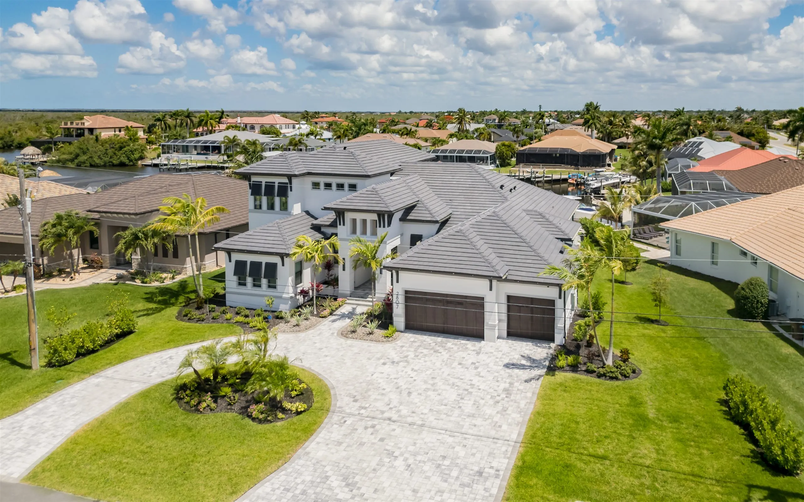Aerial views of Villa Sauvage in Cape Coral