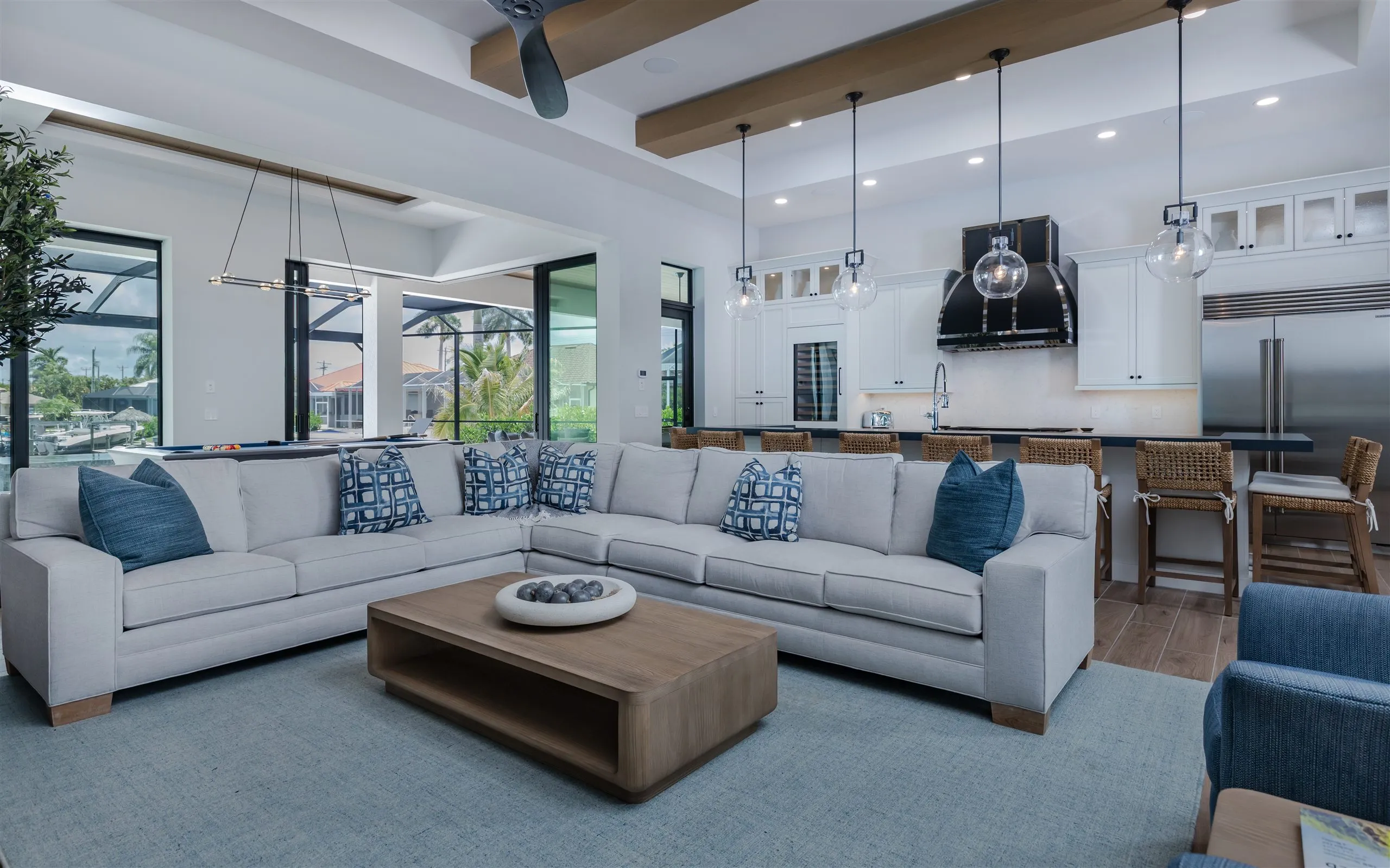Open living and dining space