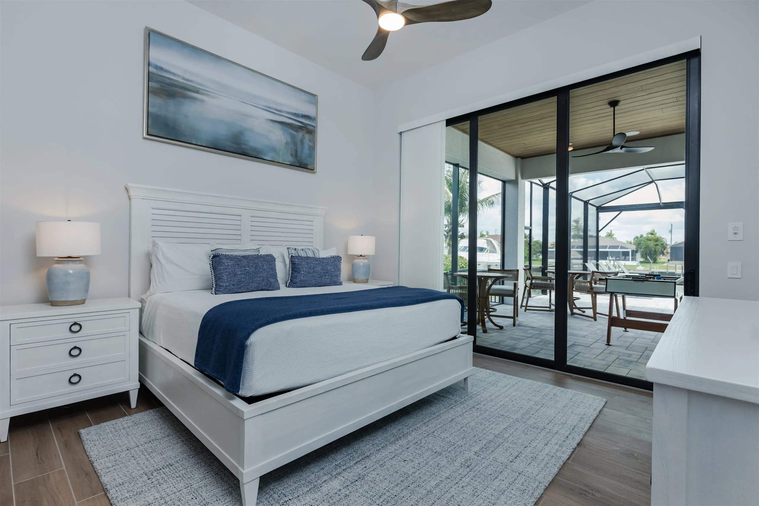 Guest bedroom with canal light